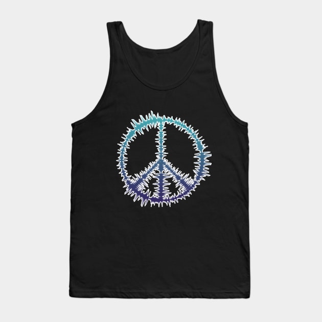 Peace Sign Sound | Audio Waves Blue Tank Top by AudioWear